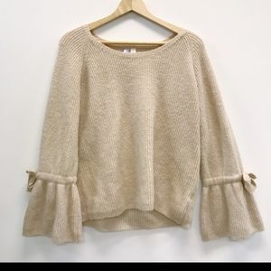 Francesca's Alya Bell Sleeve Tie Ribbon Sweater